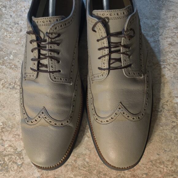Cole Haan Grand O's Shoes Leather Wingtip Oxfords Gray Mens Size 13 M Sneakers - Picture 3 of 8